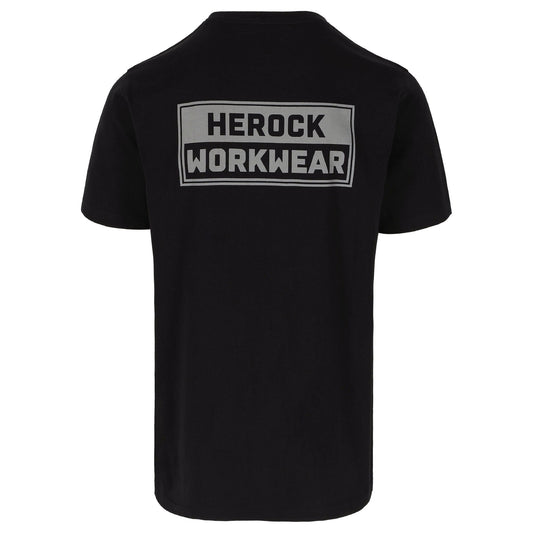Herock Khabor T-shirt in zwart, achterkant met logo.