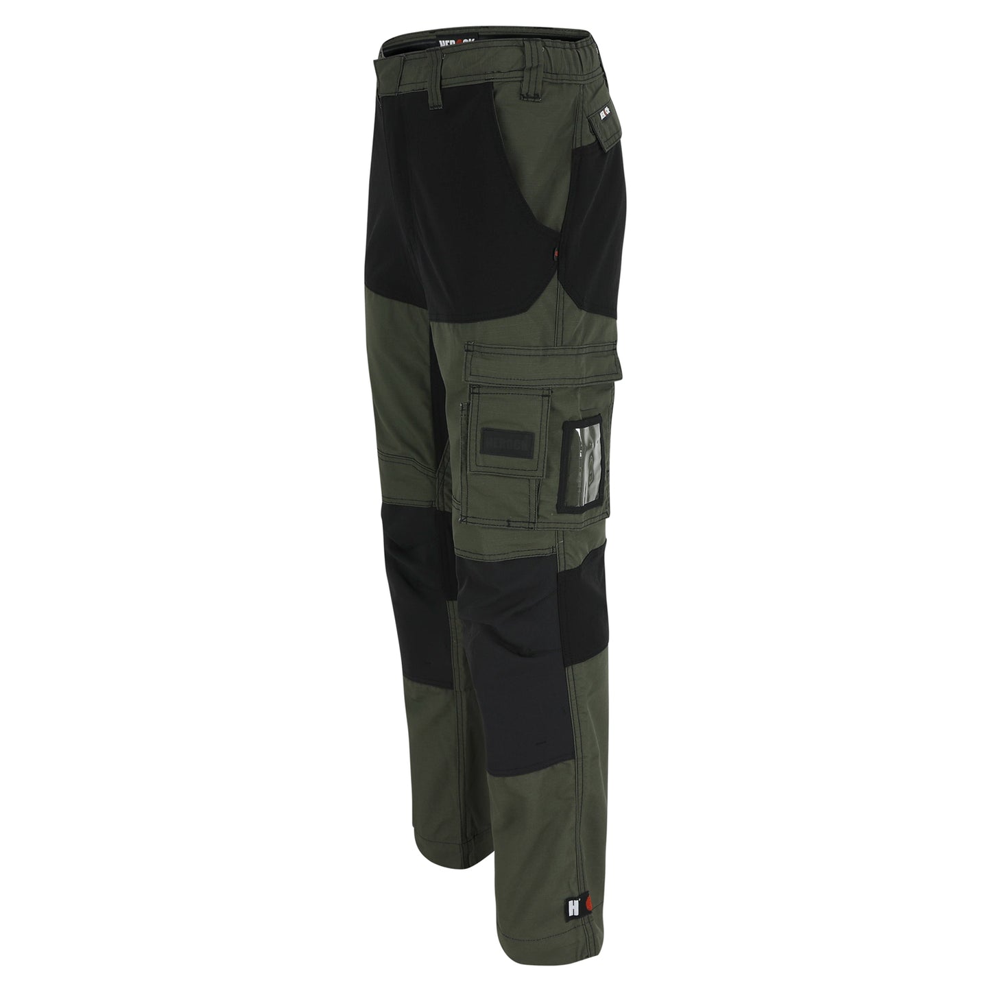 Herock Hector duurzame stretch werkbroek met gereedschapszakken en kniezakken in Khaki