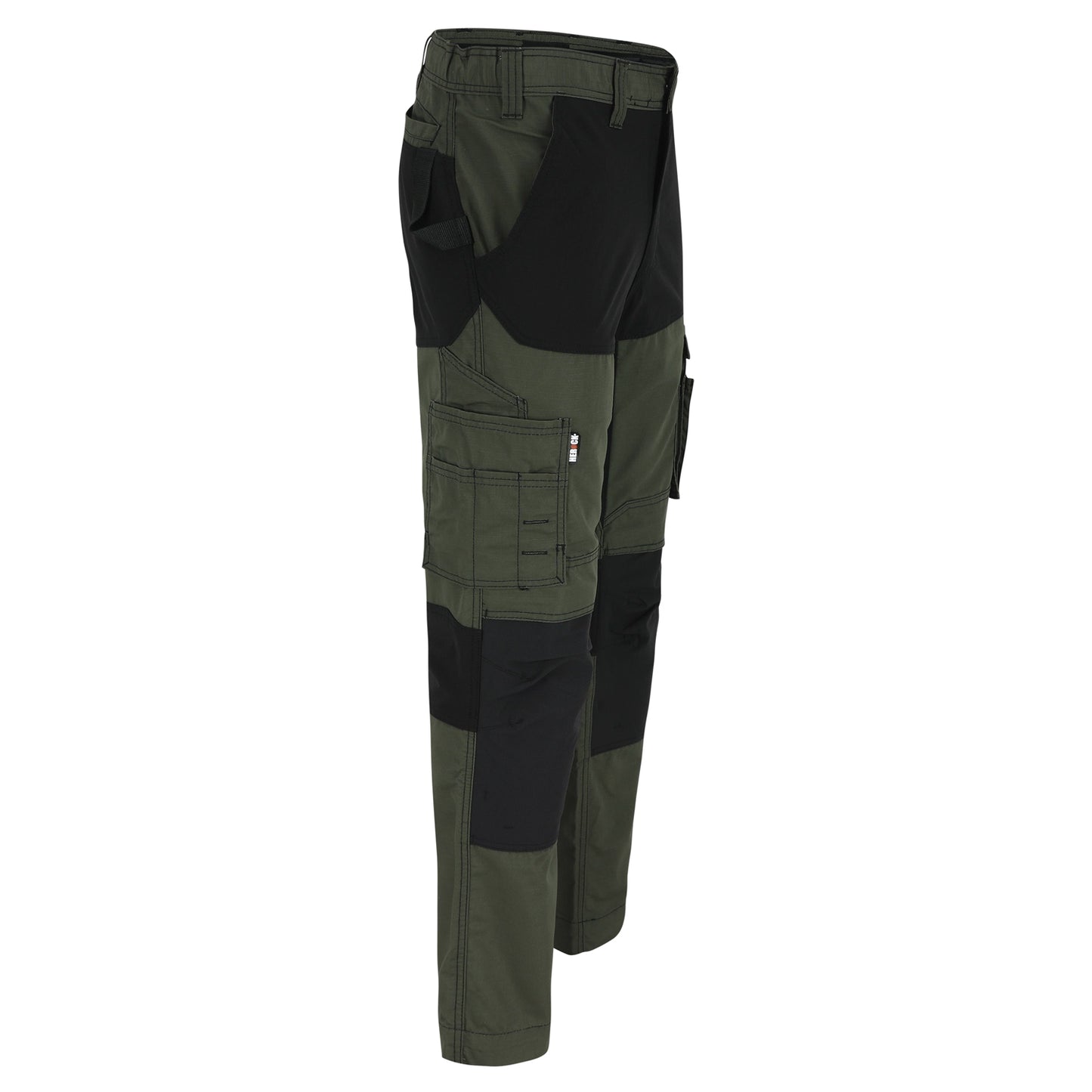 Herock Hector duurzame stretch werkbroek met gereedschapszakken en kniezakken in Khaki