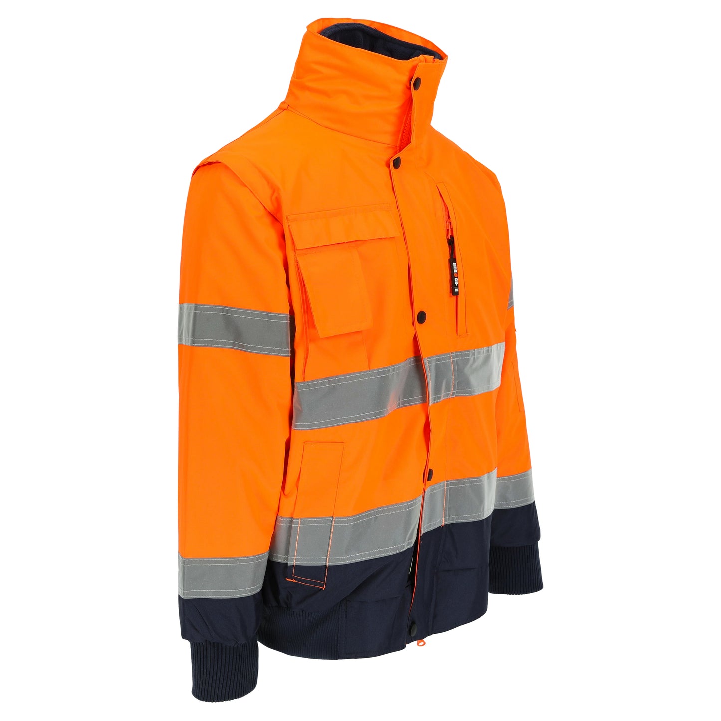 Herock Tarvos jas Hoge zichtbaarheid in de kleur oranje-marineblauw
