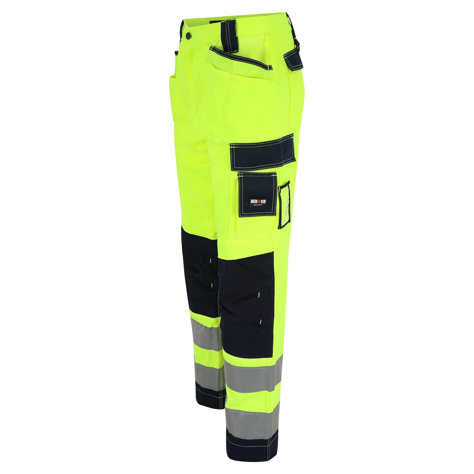 Herock Styx broek Hoge zichtbaarheid in de kleur geel-marineblauw