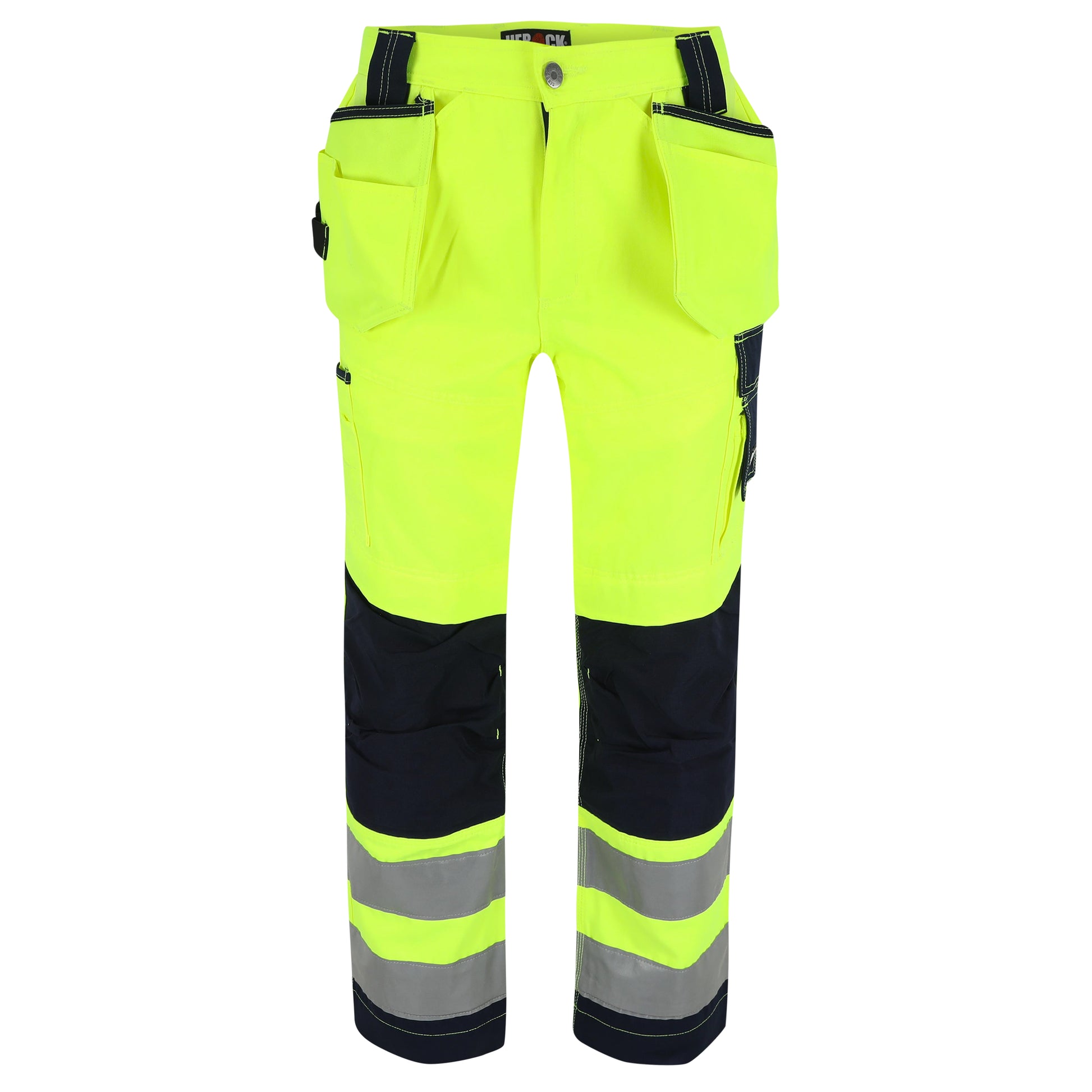 Herock Styx broek Hoge zichtbaarheid in de kleur geel-marineblauw