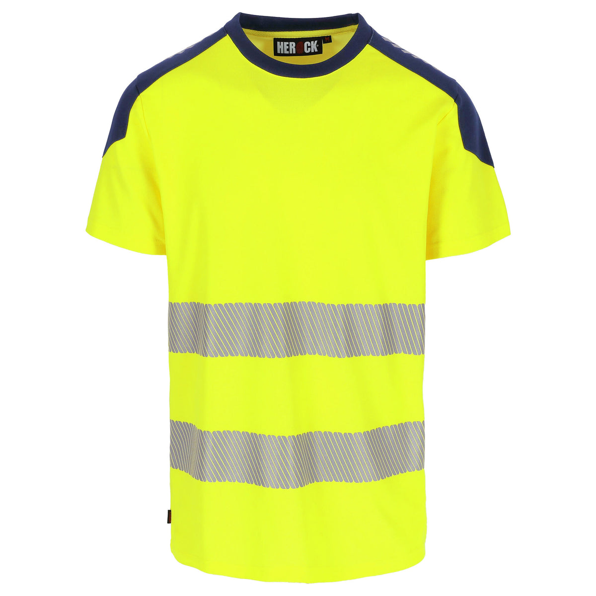 Herock Elips t-shirt hoge zichbaarheid korte mouwen Geel Marineblauw
