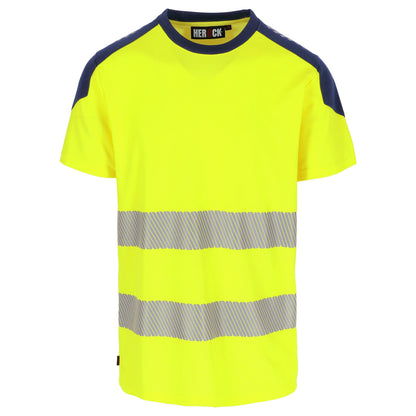 Herock Elips t-shirt hoge zichbaarheid korte mouwen Geel Marineblauw