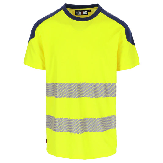 Herock Elips t-shirt hoge zichbaarheid korte mouwen Geel Marineblauw
